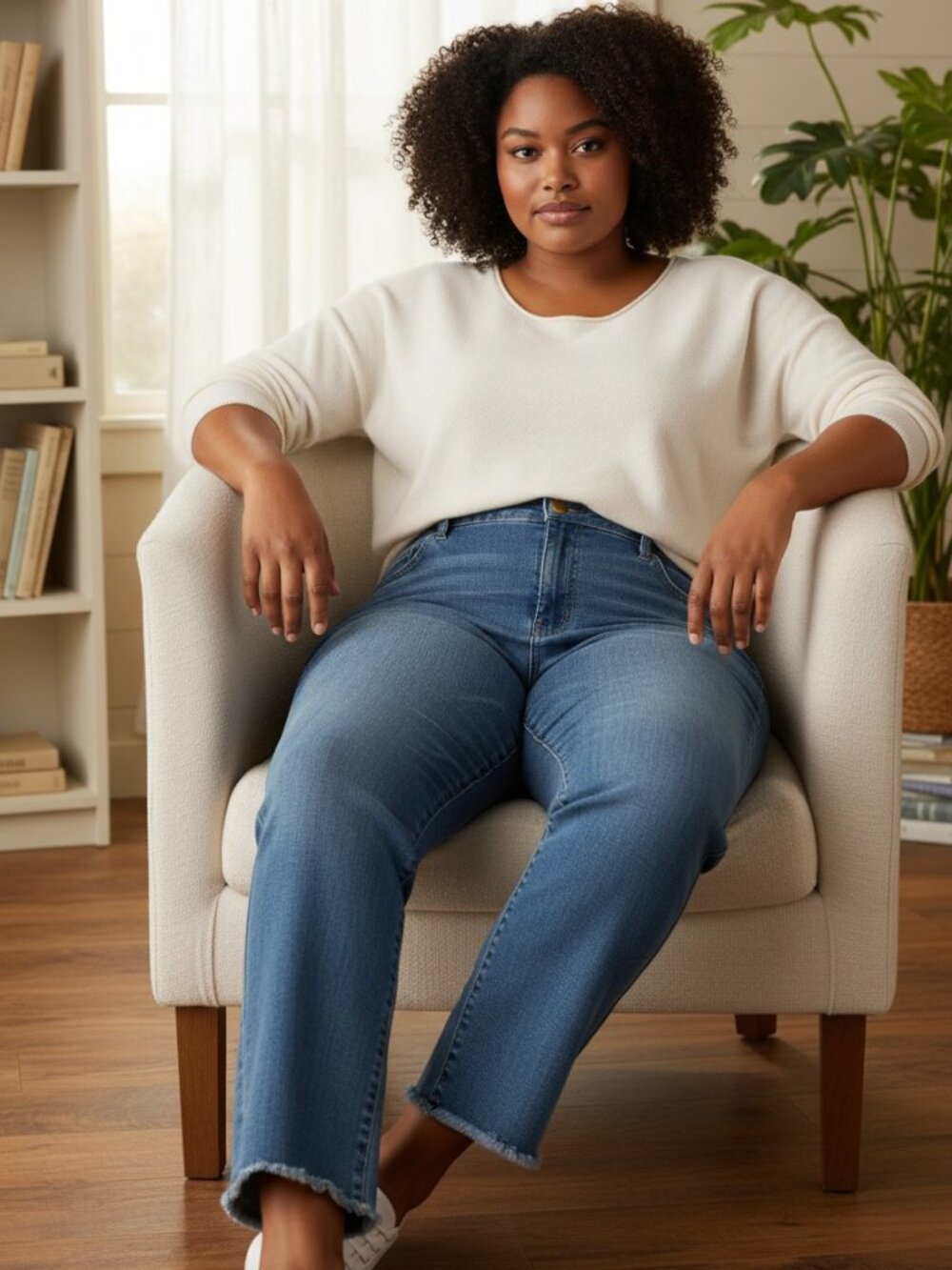 Soft Surroundings NWT Frayed Hem Plus SIze Light Wash Legging Ankle 18W